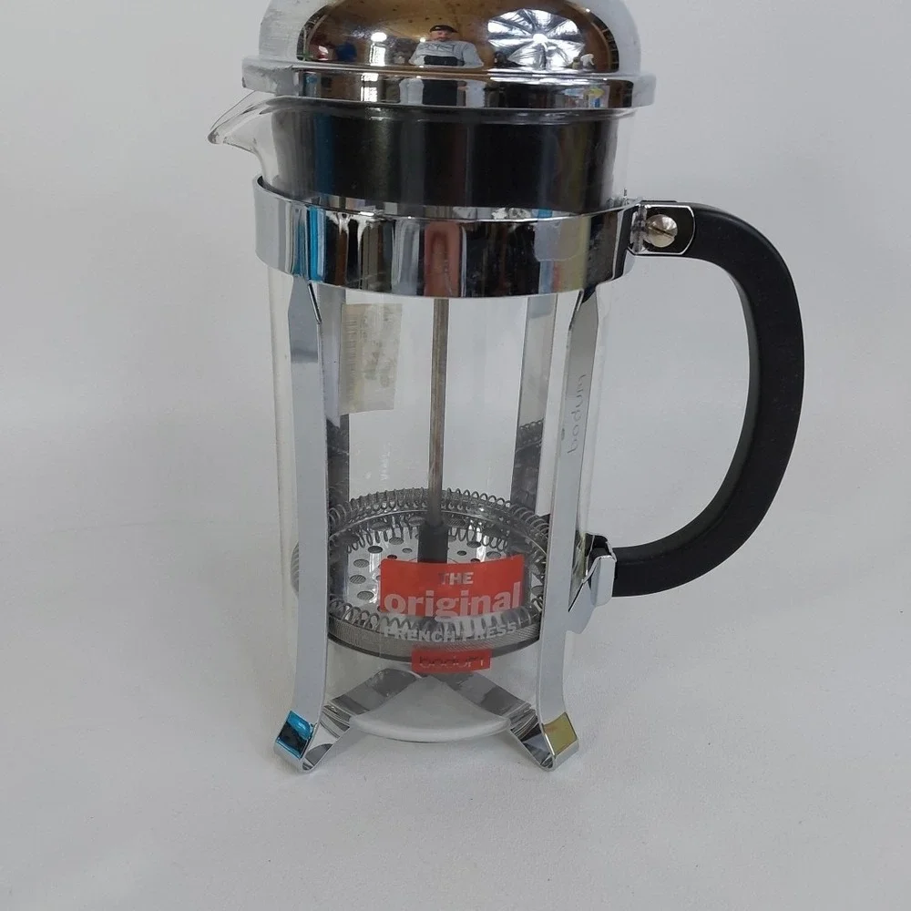 BODUM Glass French Press Coffee Maker - 8-Cup Capacity, Glass & Stainless Chrome
